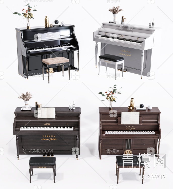 钢琴组合3D模型下载【ID:866712】