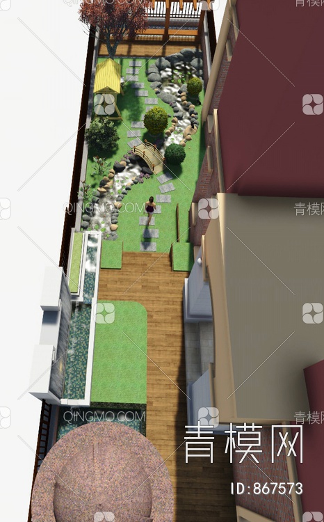 洋房屋顶花园SU模型下载【ID:867573】