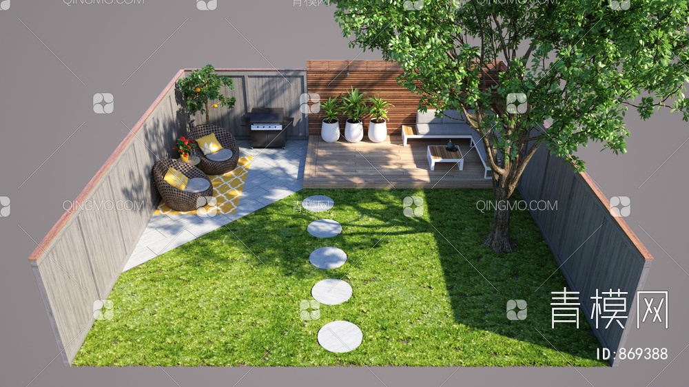 花园 庭院3D模型下载【ID:869388】
