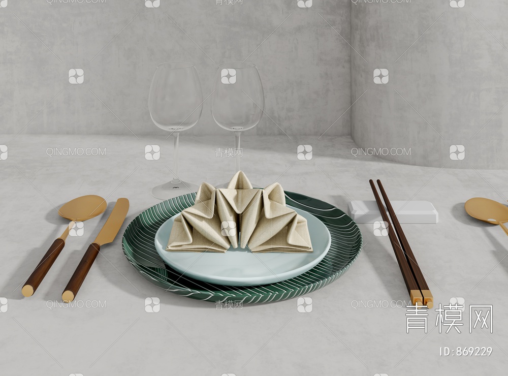 餐具餐盘3D模型下载【ID:869229】