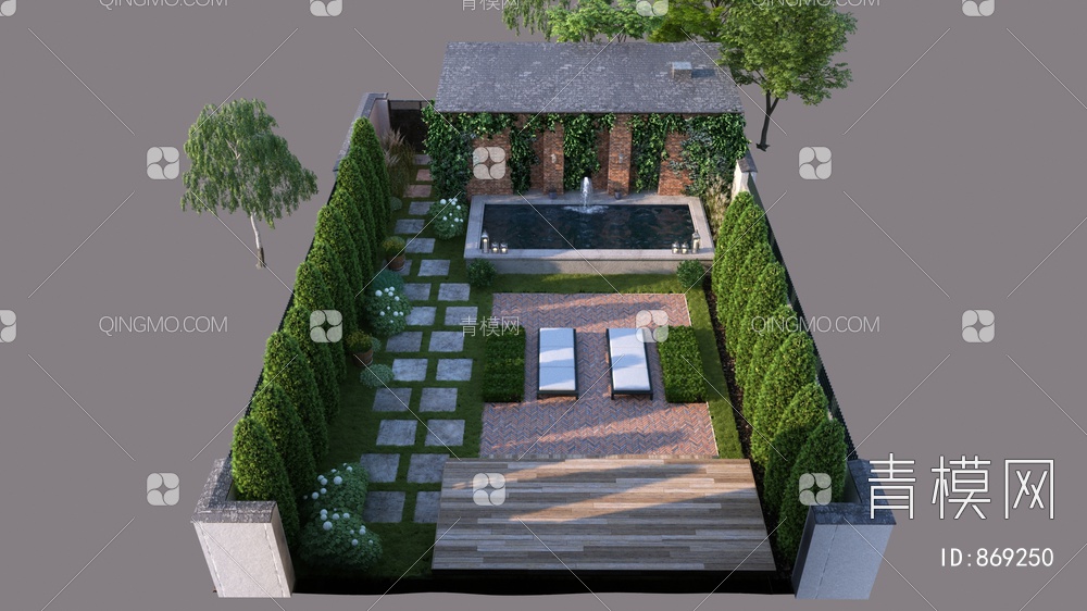 花园 庭院3D模型下载【ID:869250】