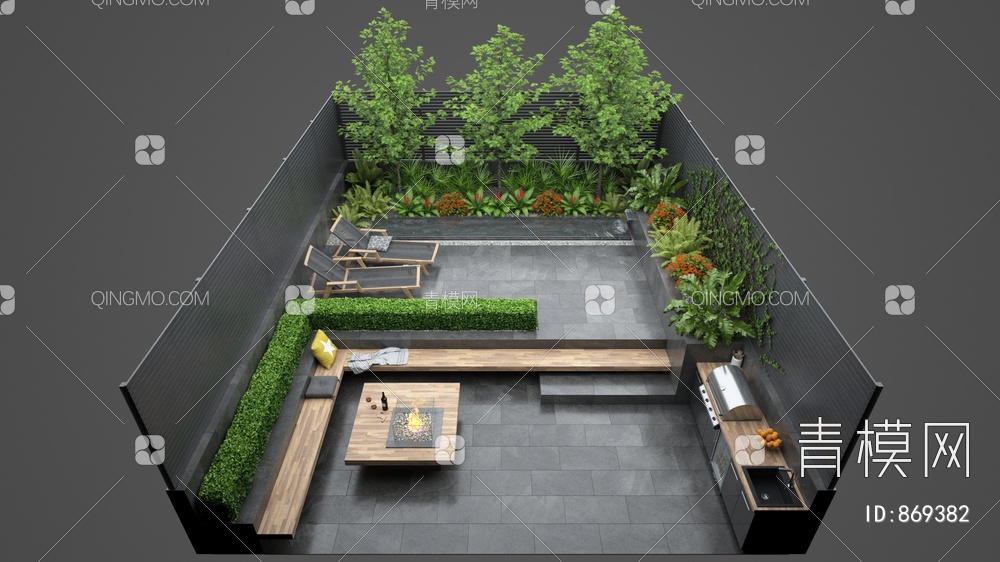花园 庭院3D模型下载【ID:869382】