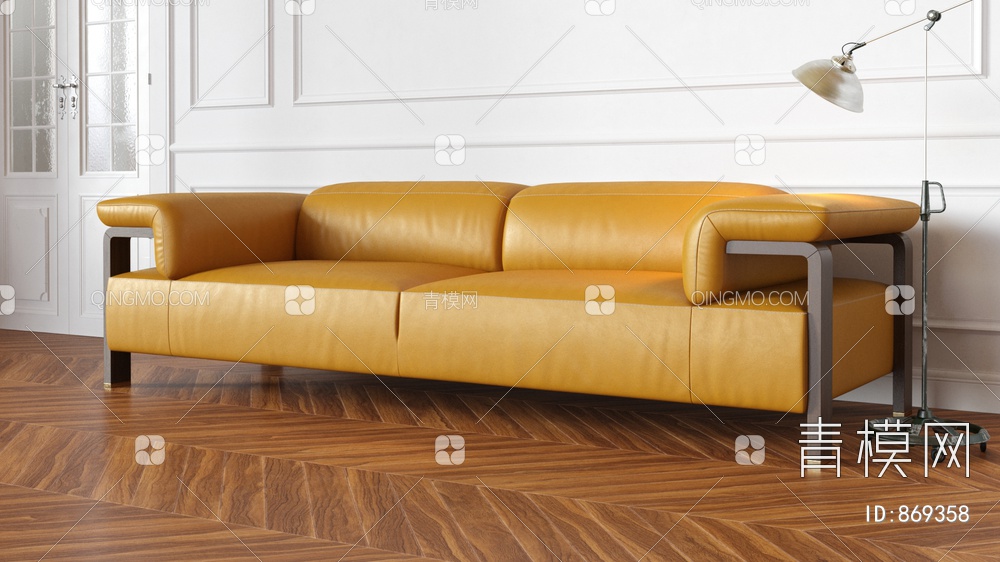 双人皮革沙发3D模型下载【ID:869358】