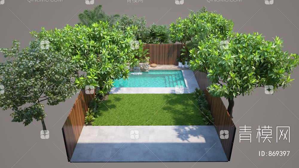 花园 庭院3D模型下载【ID:869397】