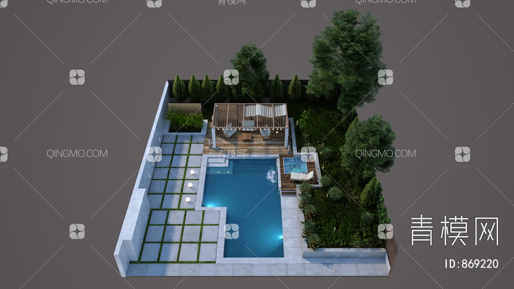 花园 庭院3D模型下载【ID:869220】