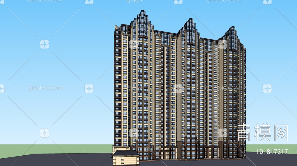 高层商住楼SU模型下载【ID:817317】