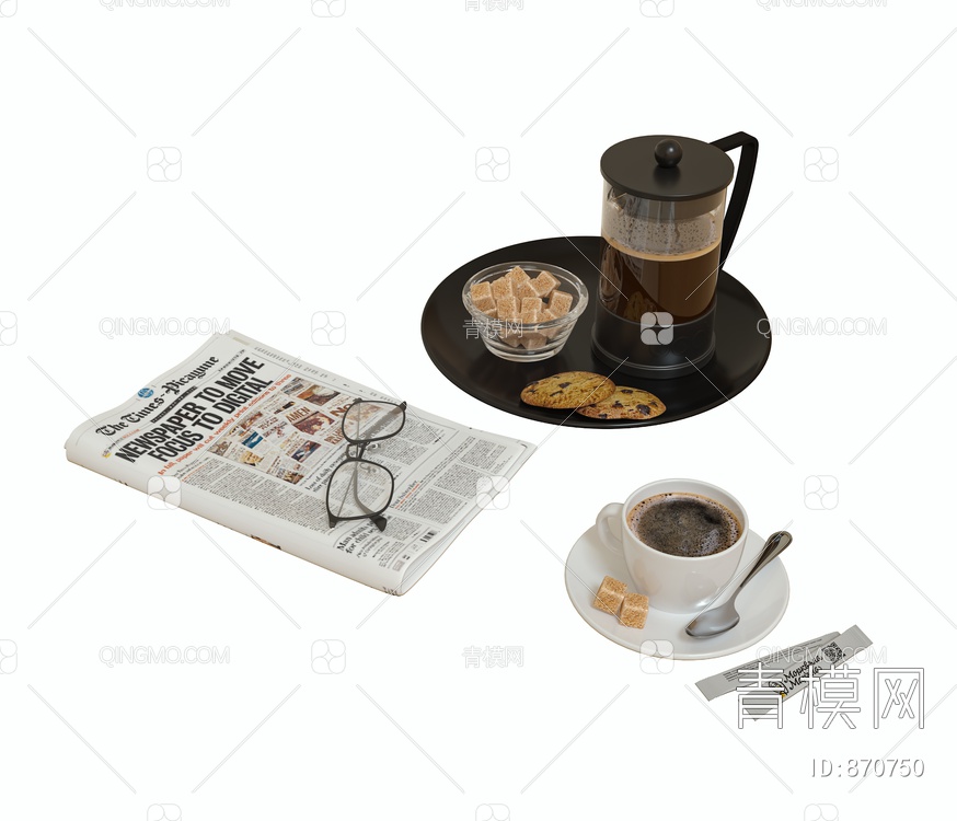 咖啡组合摆件3D模型下载【ID:870750】