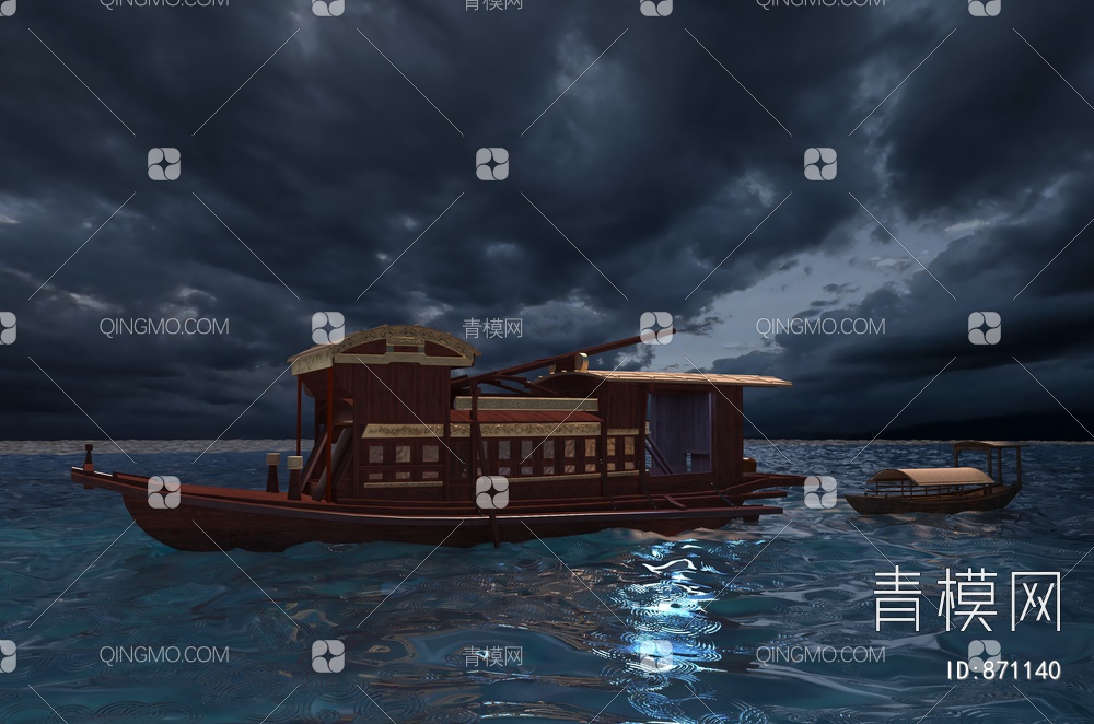红船 木船 遗址3D模型下载【ID:871140】