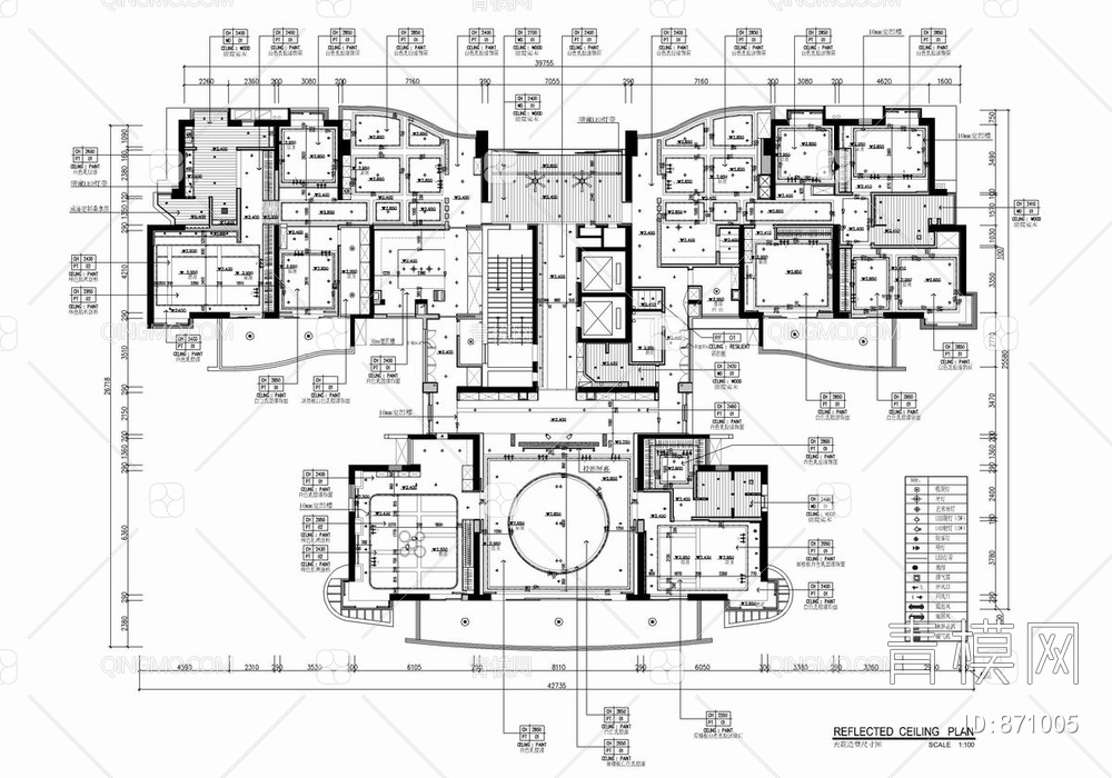 大平层（800平）私宅CAD施工图+效果图+方案文本   家装  别墅 豪宅【ID:871005】