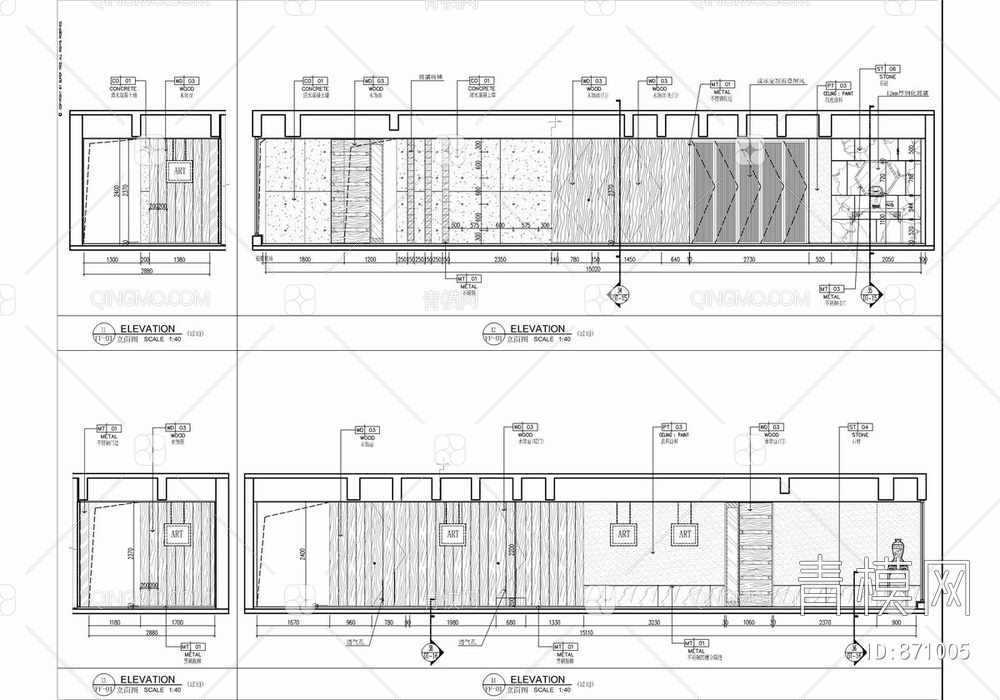 大平层（800平）私宅CAD施工图+效果图+方案文本   家装  别墅 豪宅【ID:871005】