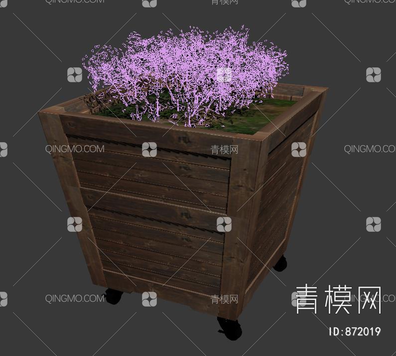 防腐木碳化木花箱3D模型下载【ID:872019】