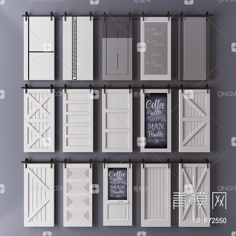 厨房推拉门SU模型下载【ID:872550】