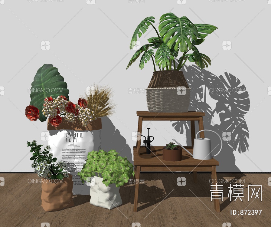 植物组合SU模型下载【ID:872397】