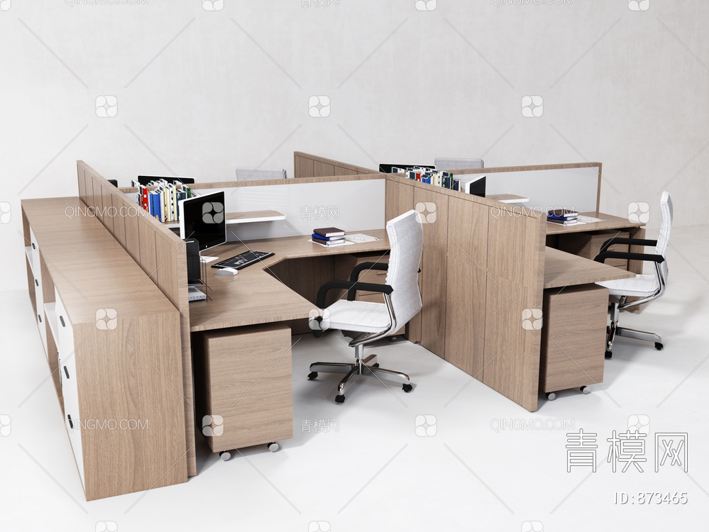 办公桌椅 工位3D模型下载【ID:873465】