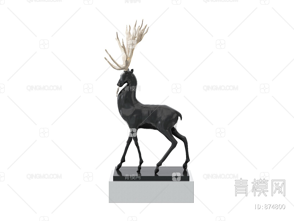 鹿雕塑3D模型下载【ID:874800】