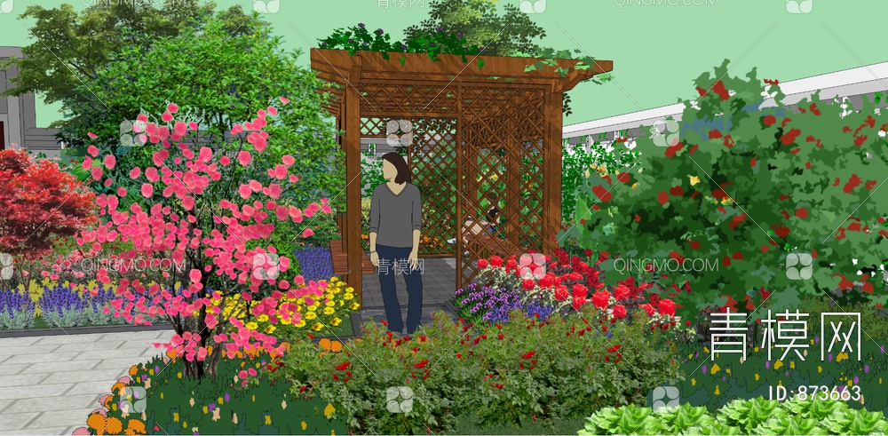 庭院花园SU模型下载【ID:873663】