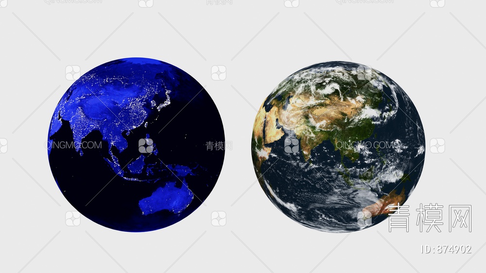 地球仪 地球 大气层3D模型下载【ID:874902】