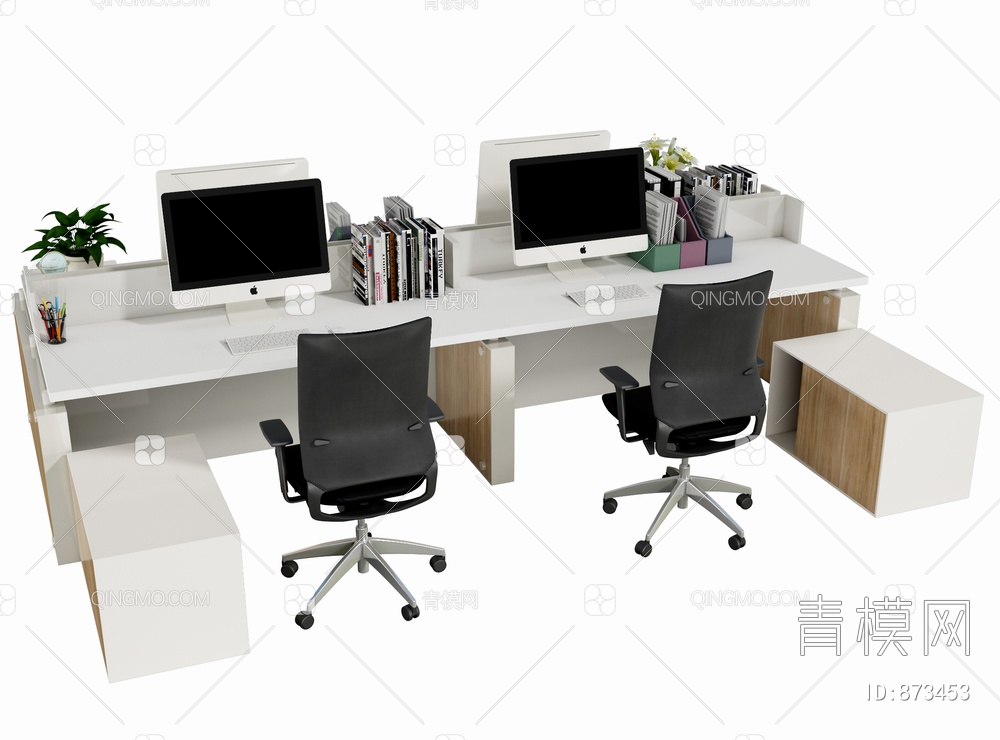 办公桌椅 工位3D模型下载【ID:873453】
