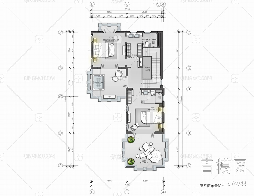 550㎡度假别墅住宅CAD全套施工图   样板房  别墅 私宅 家装 豪宅【ID:874944】