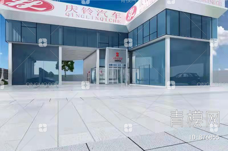 汽车4S店外墙 前台3D模型下载【ID:876855】