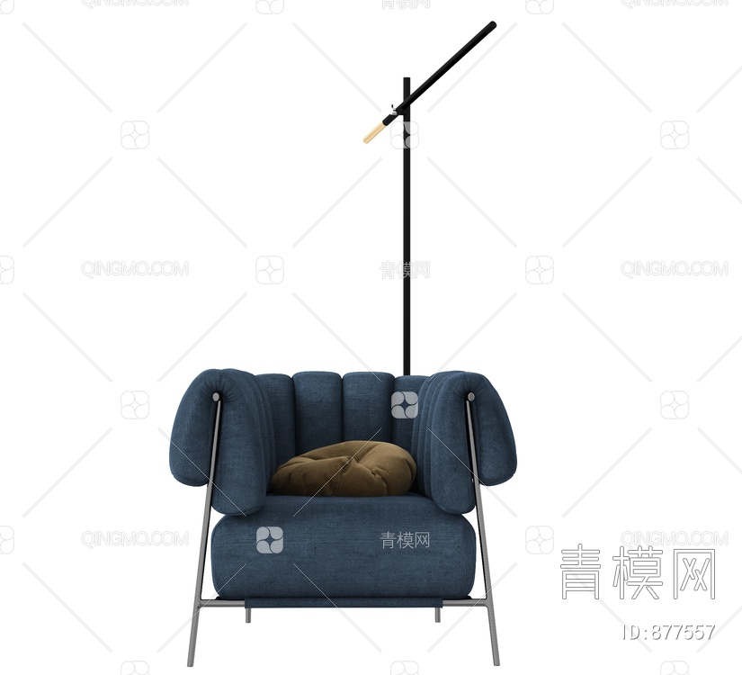 布艺单人椅3D模型下载【ID:877557】