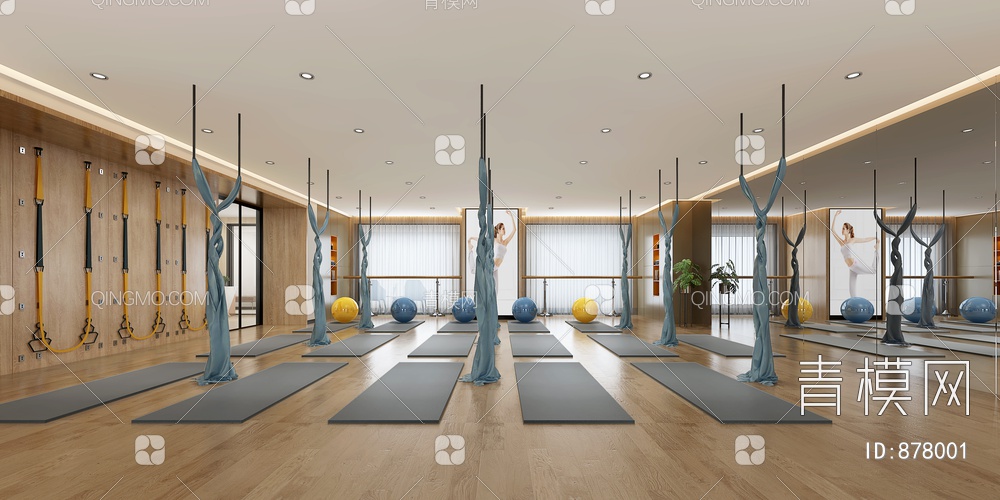 瑜伽室、健身房3D模型下载【ID:878001】