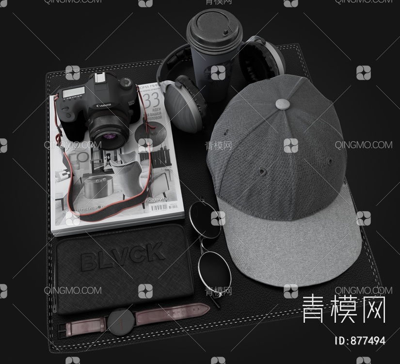 相机 帽子 耳机 眼镜 咖啡杯3D模型下载【ID:877494】
