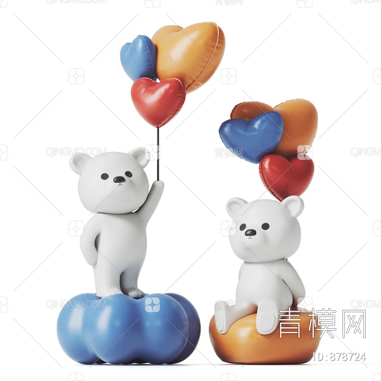 气球小熊摆件3D模型下载【ID:878724】