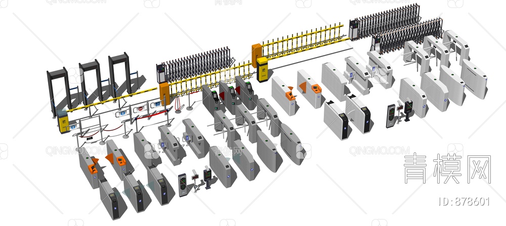 通道闸机SU模型下载【ID:878601】