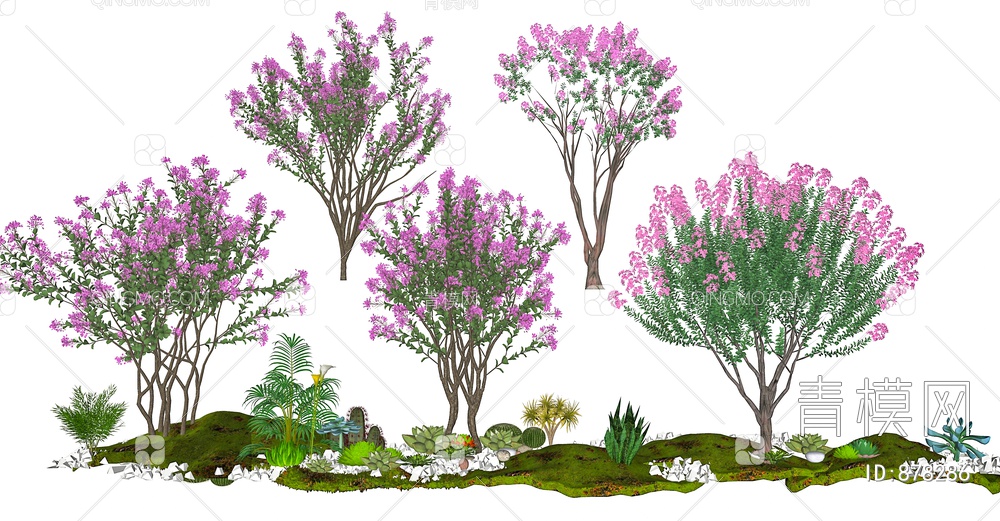 紫薇景观树SU模型下载【ID:878286】