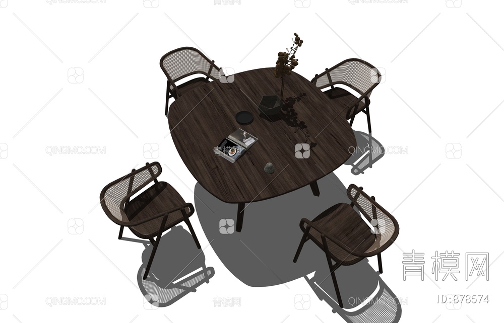 餐桌椅组合SU模型下载【ID:878574】
