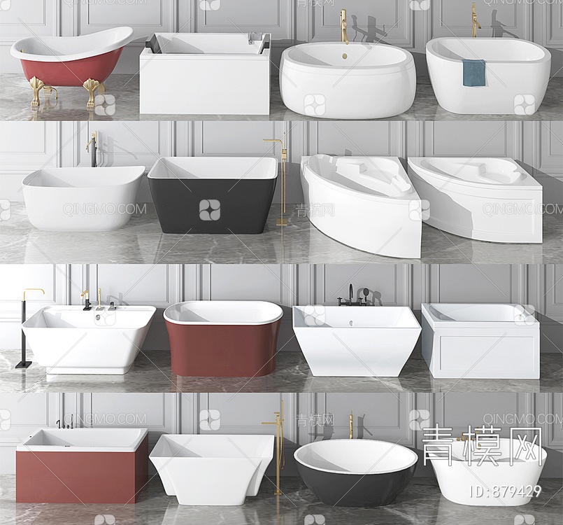 浴缸 外漏浴缸 独立浴缸3D模型下载【ID:879429】