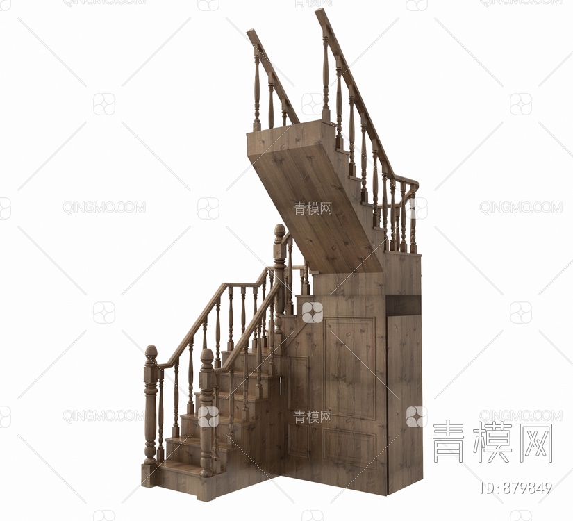 木质楼梯3D模型下载【ID:879849】