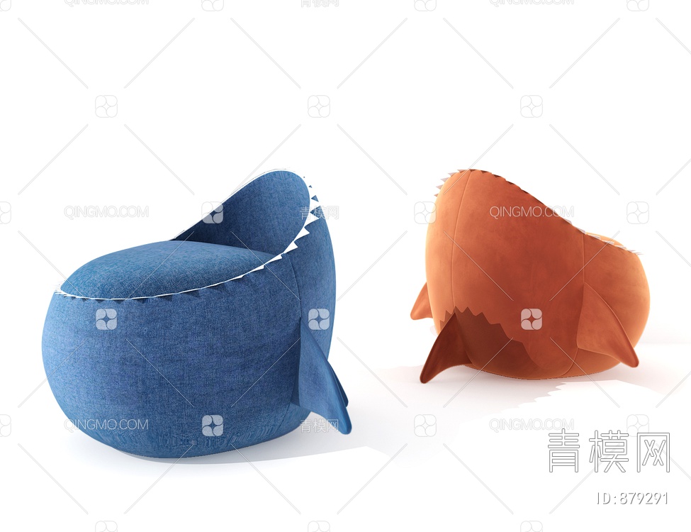 卡通鲨鱼儿童沙发3D模型下载【ID:879291】