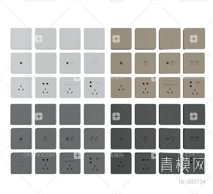 插座3D模型下载【ID:880134】