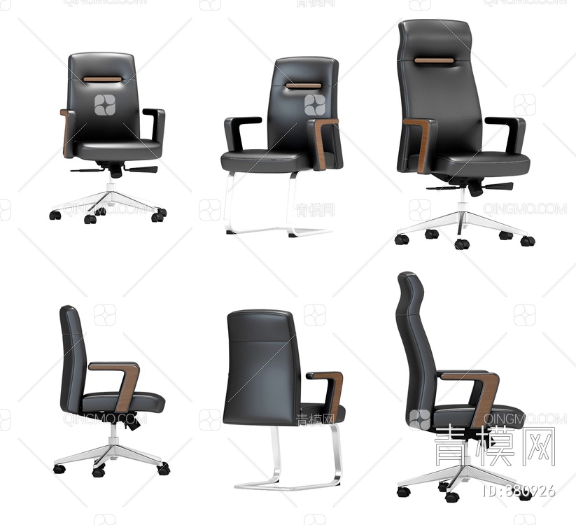 皮革办公椅，老板椅3D模型下载【ID:880926】