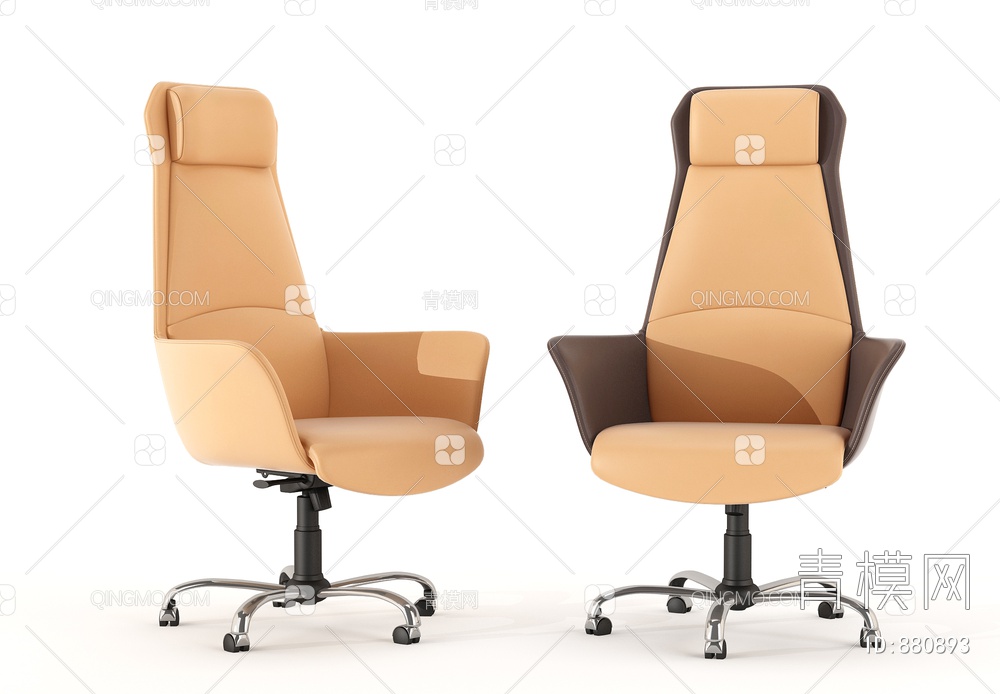 宾利皮革办公椅，转椅3D模型下载【ID:880893】