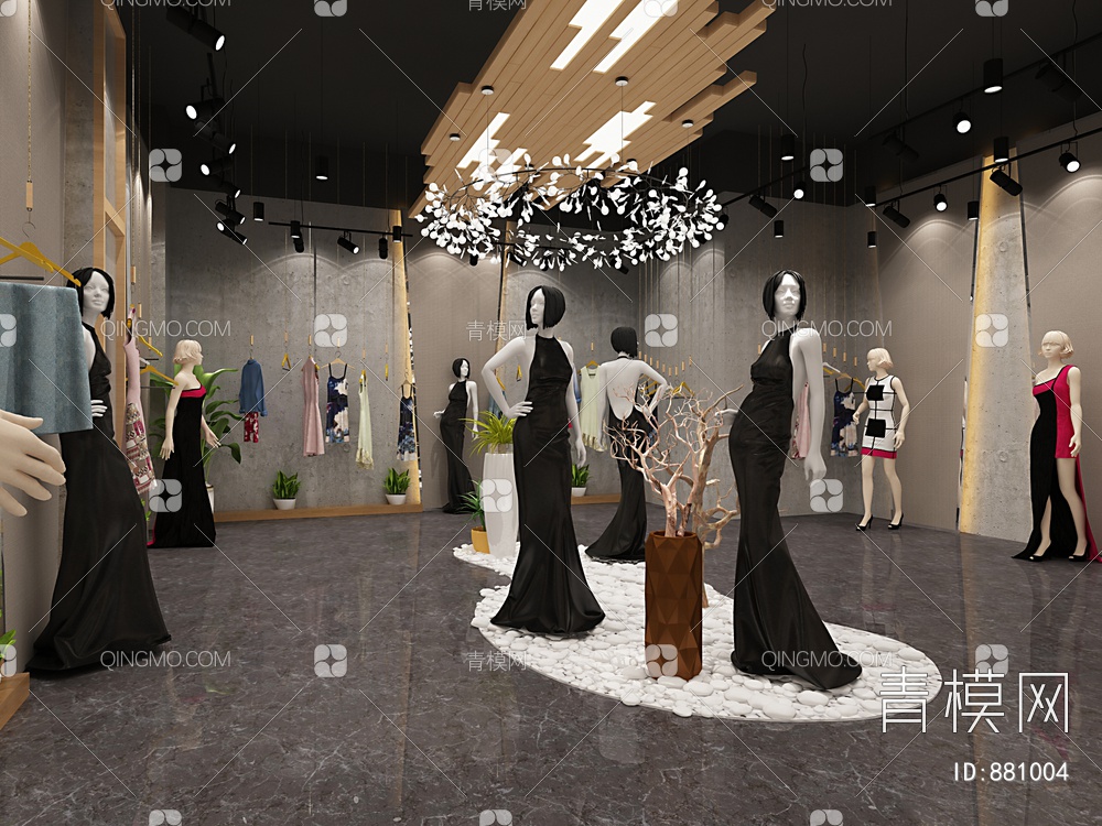 服装展厅 模特3D模型下载【ID:881004】