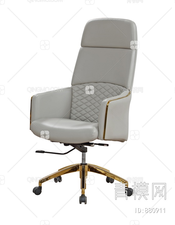 皮革办公椅大班椅，转椅3D模型下载【ID:880911】