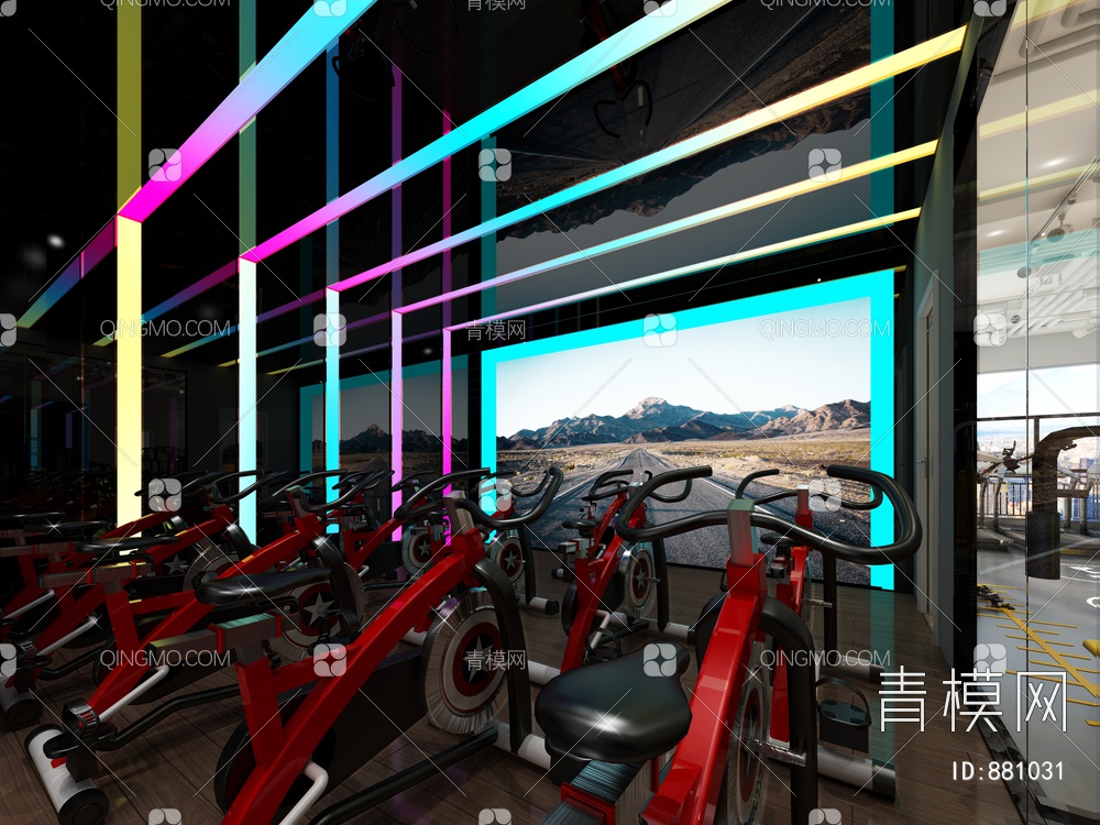 健身房 动感单车3D模型下载【ID:881031】