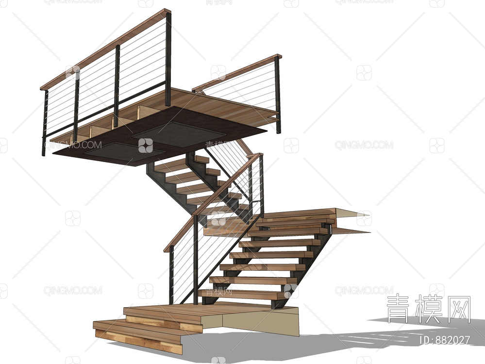楼梯=SU模型下载【ID:882027】