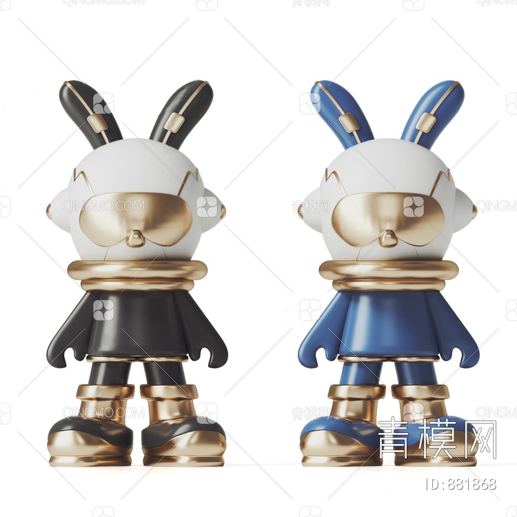 兔子雕塑摆件3D模型下载【ID:881868】