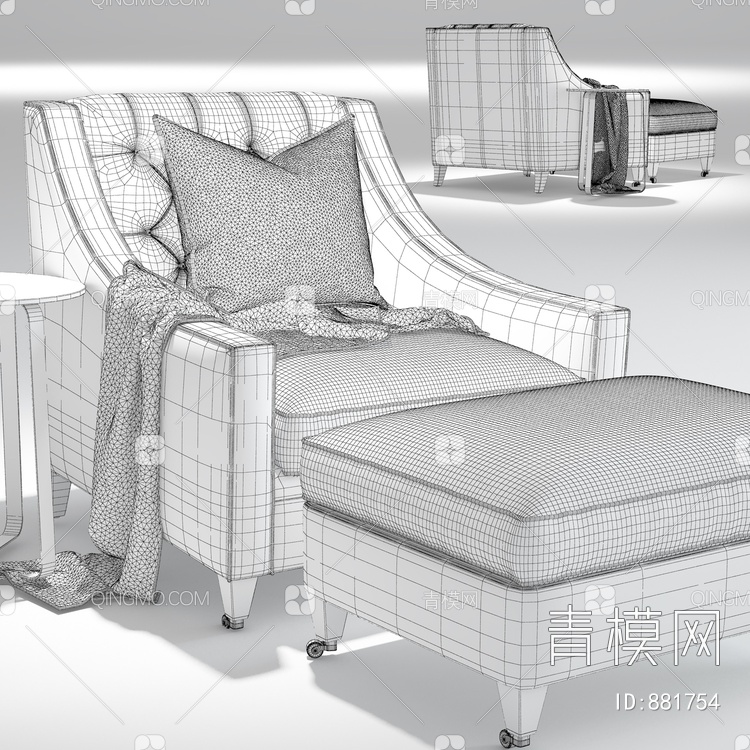 单人沙发 休闲沙发3D模型下载【ID:881754】