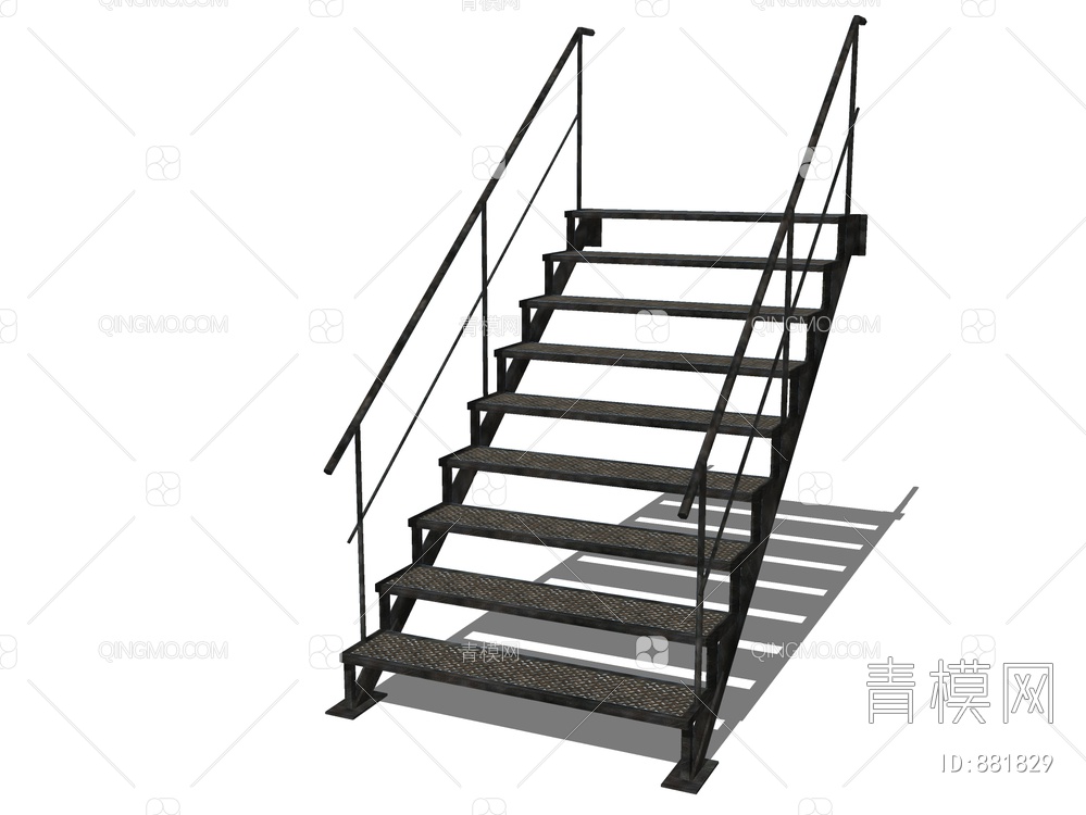 楼梯 旋转楼梯 铁艺楼梯SU模型下载【ID:881829】