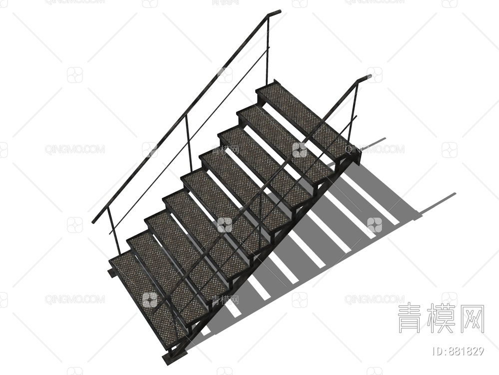 楼梯 旋转楼梯 铁艺楼梯SU模型下载【ID:881829】