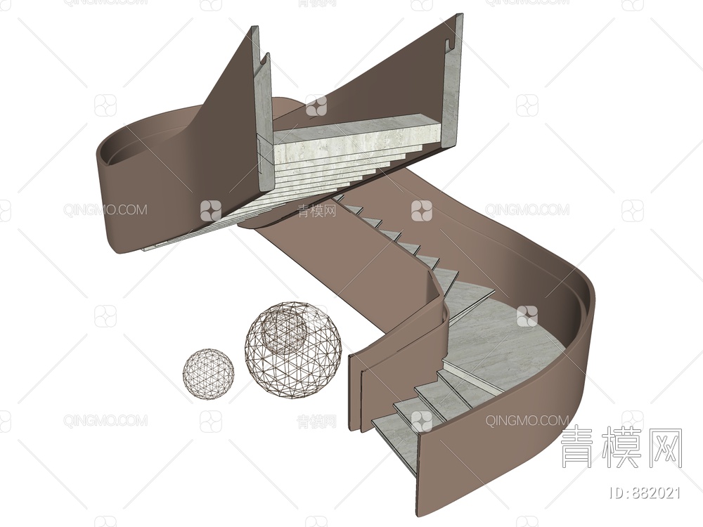 楼梯SU模型下载【ID:882021】