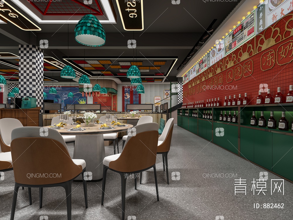 港式茶餐厅3D模型下载【ID:882462】