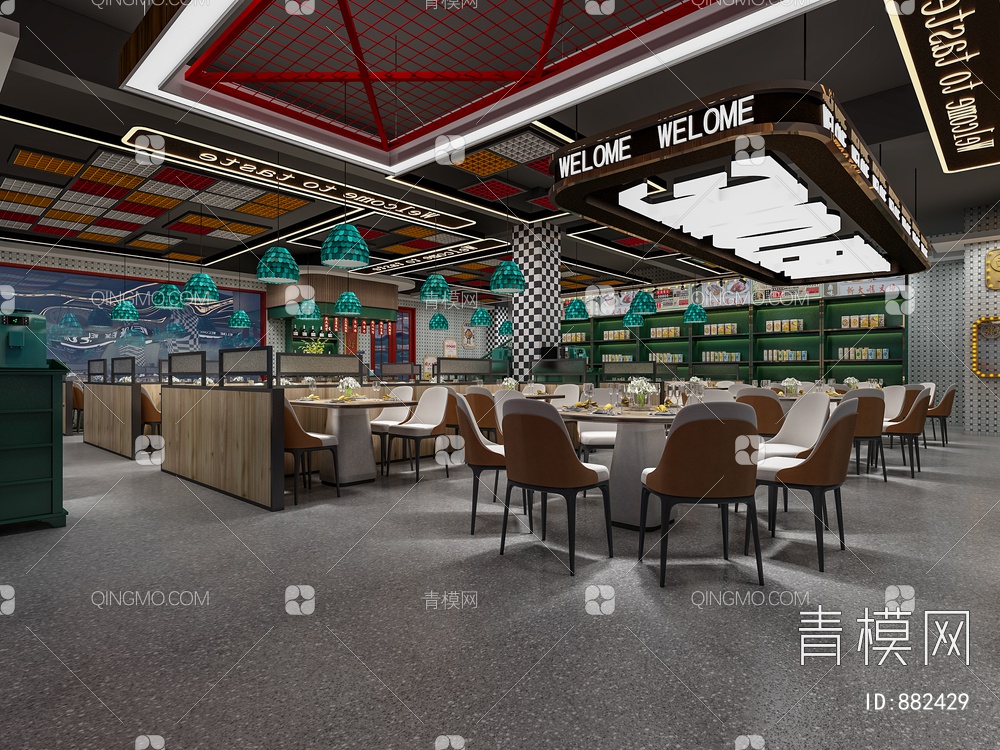 港式茶餐厅3D模型下载【ID:882429】
