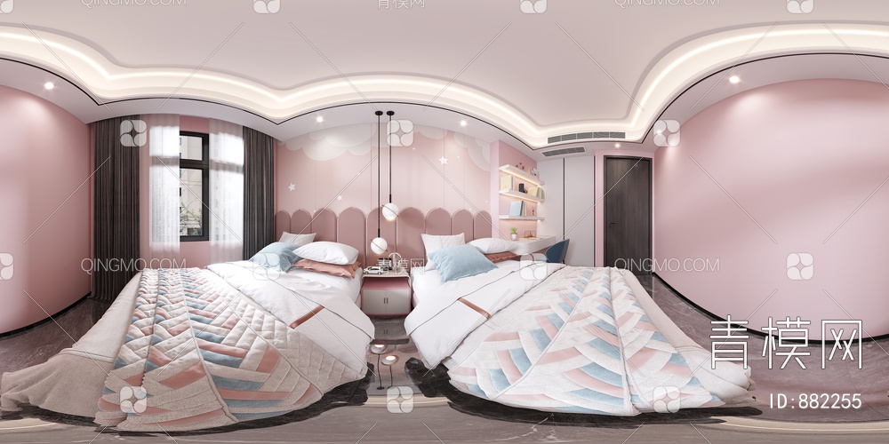 儿童房，卧室3D模型下载【ID:882255】