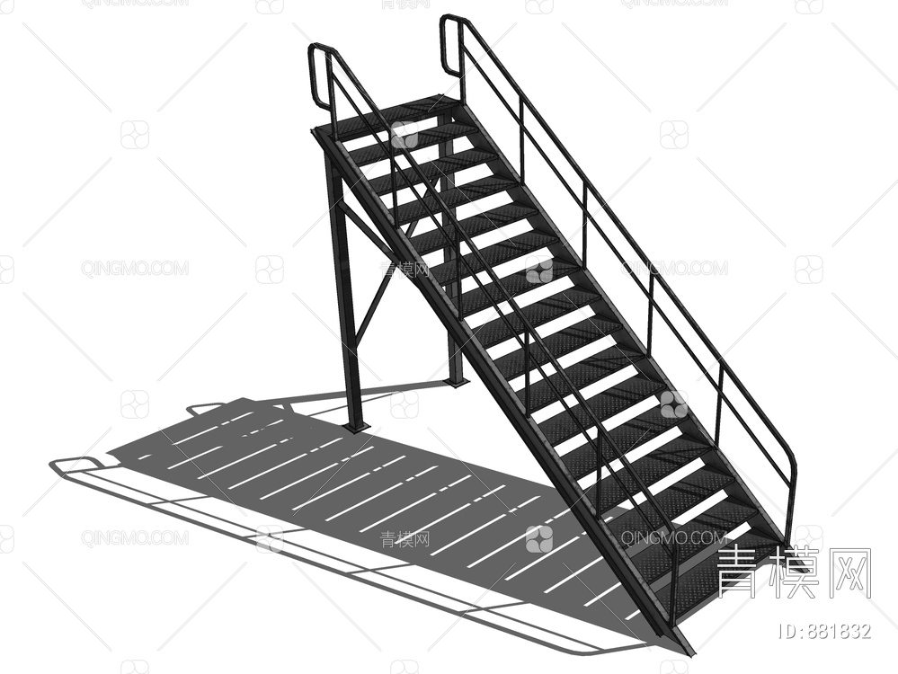 楼梯 旋转楼梯 铁艺楼梯SU模型下载【ID:881832】